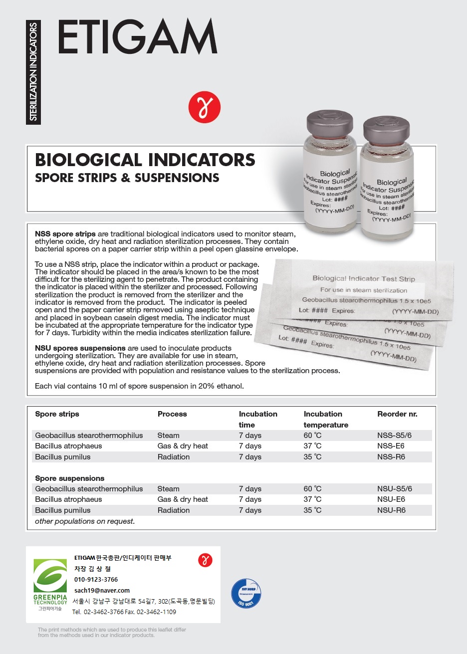 Dry heat sterilization indicator strips